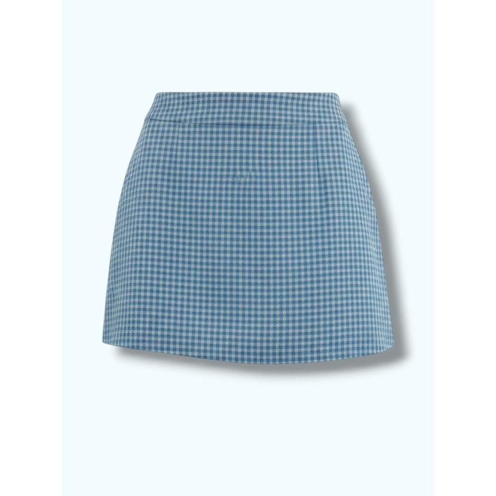 Minkpink Houndstooth Tweed High Waisted Mini Skort‎ Blue White Large